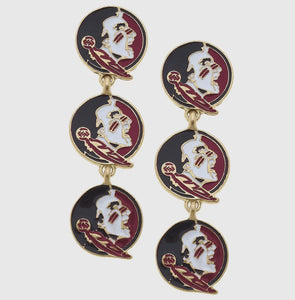 FSU Triple Drop Earrings