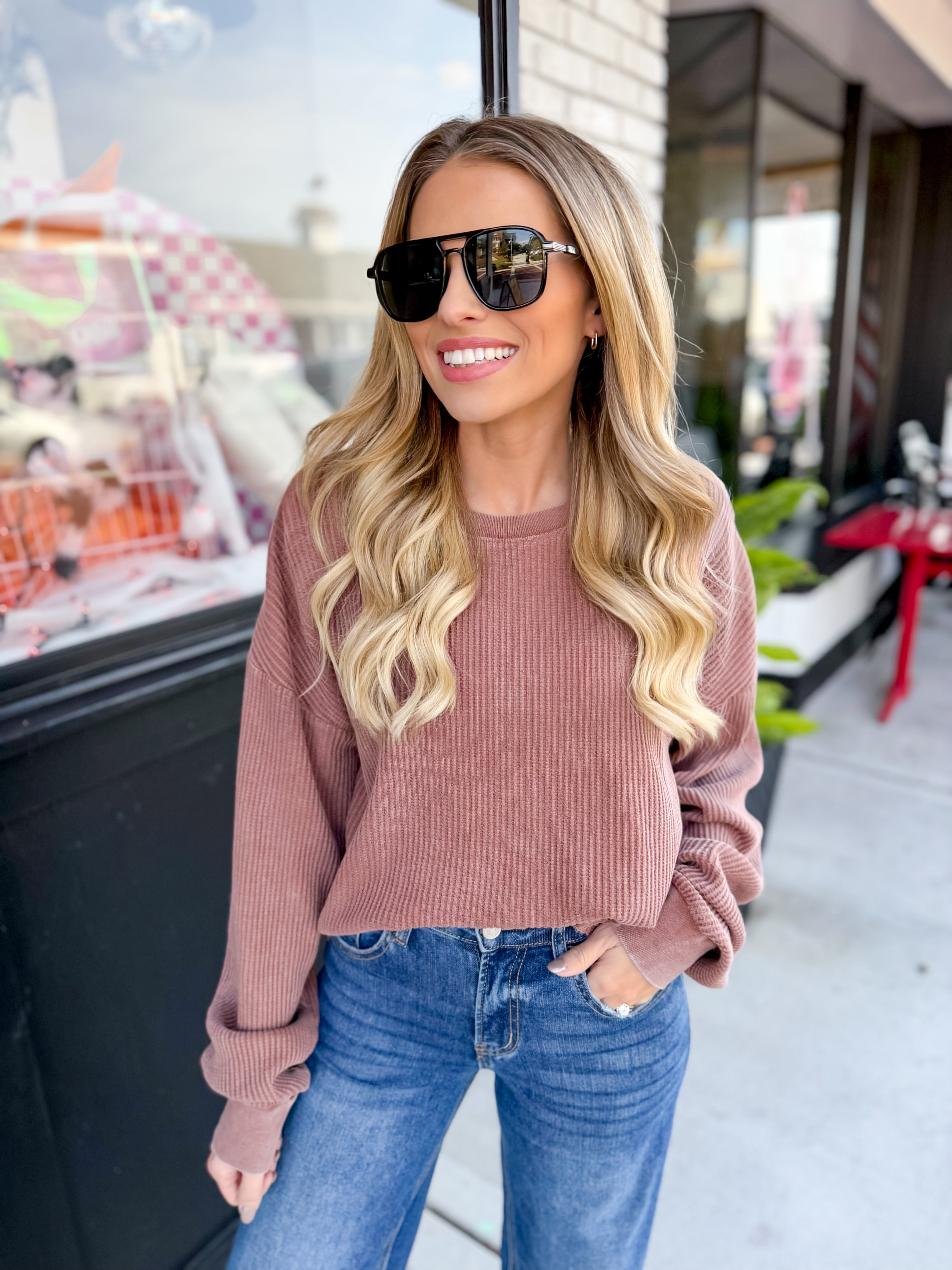 Lane Waffle Knit Tee