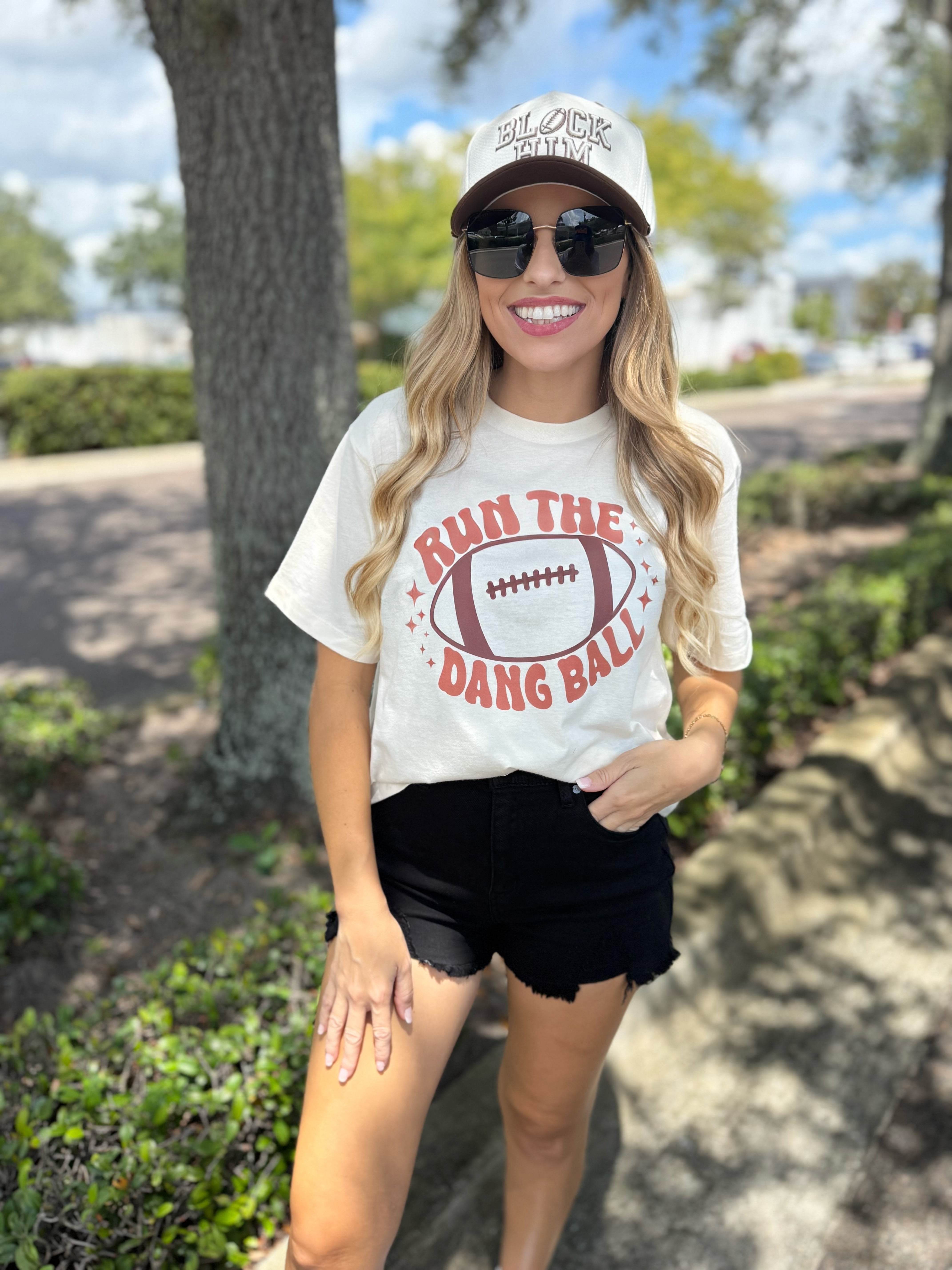 Run The Dang Ball Crop Tee