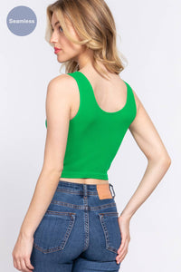 Reversible V-neck Seamless Crop Tank